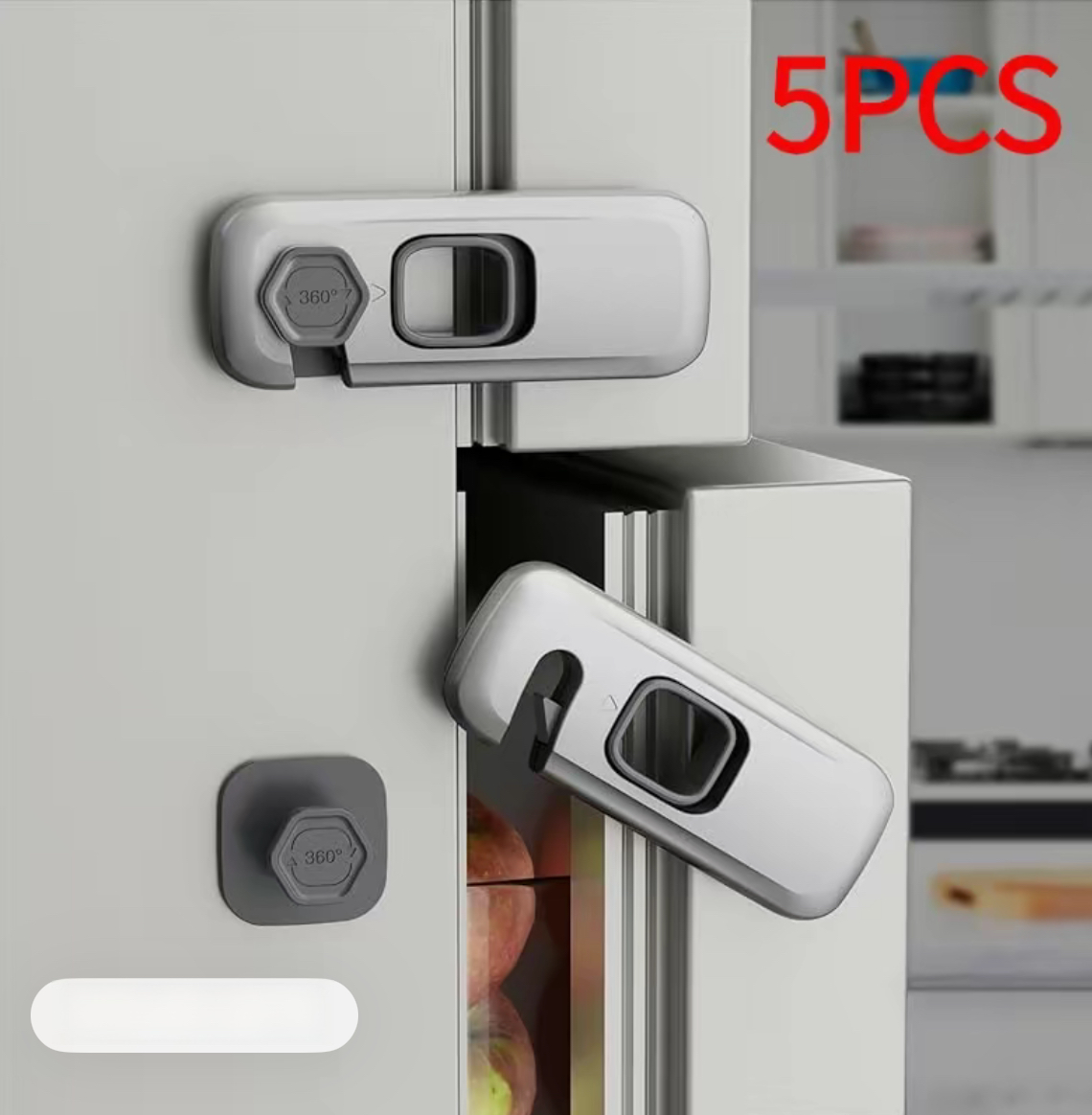 5-Pack Grey Regrigerator Locks