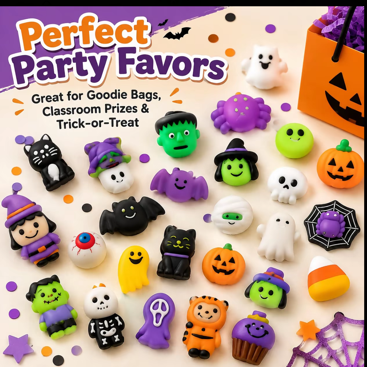 30/60/90PCS Halloween Mochi Squishies
