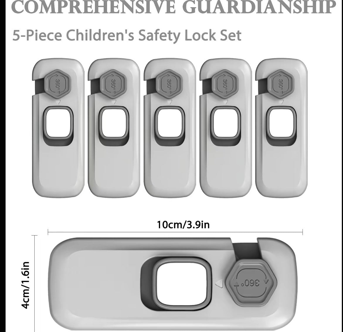 5-Pack Grey Regrigerator Locks