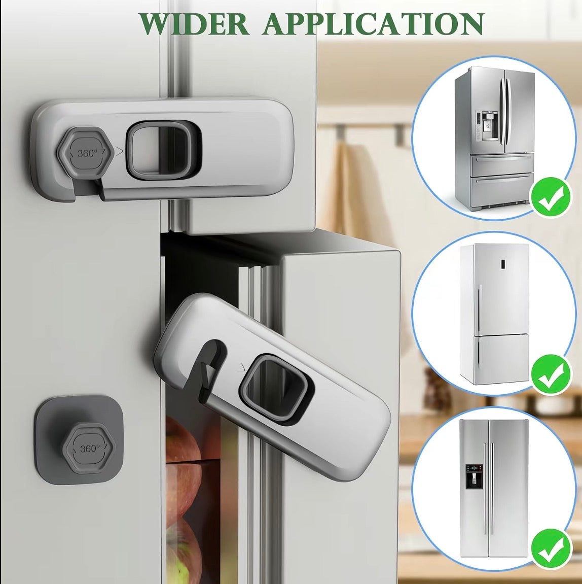 5-Pack Grey Regrigerator Locks