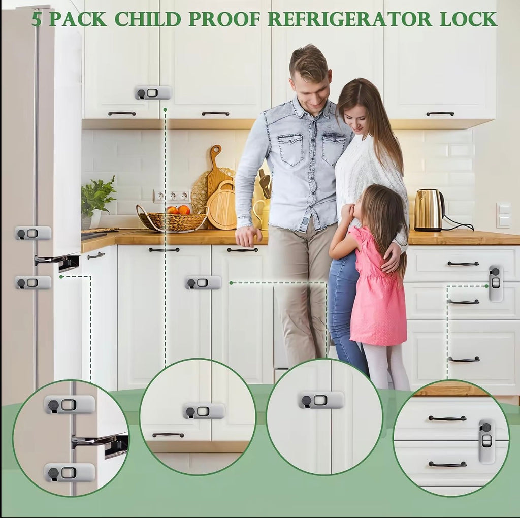 5-Pack Grey Regrigerator Locks
